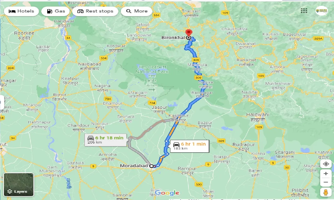 moradabad-to-bironkhal-taxi
