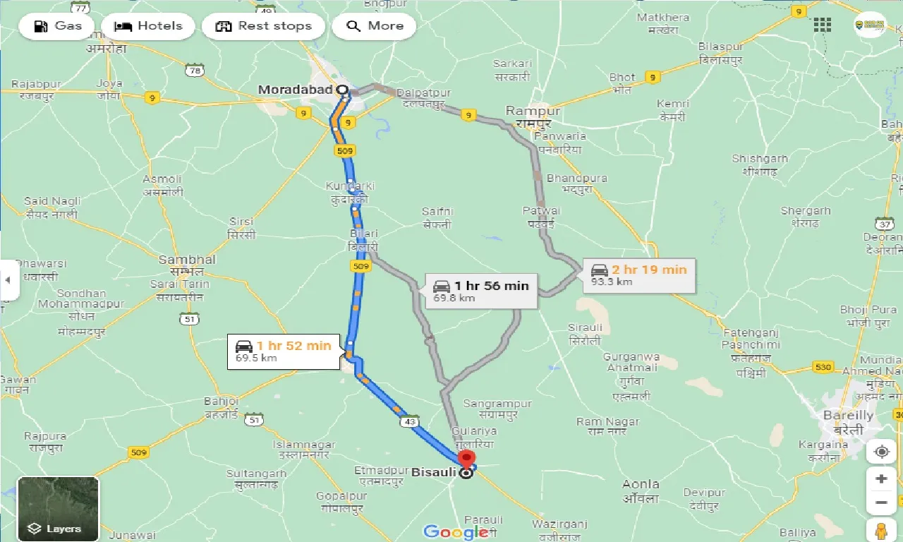 moradabad-to-bisauli-one-way