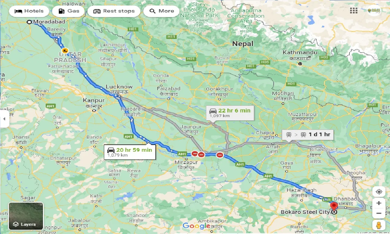 moradabad-to-bokaro-steel-city-taxi