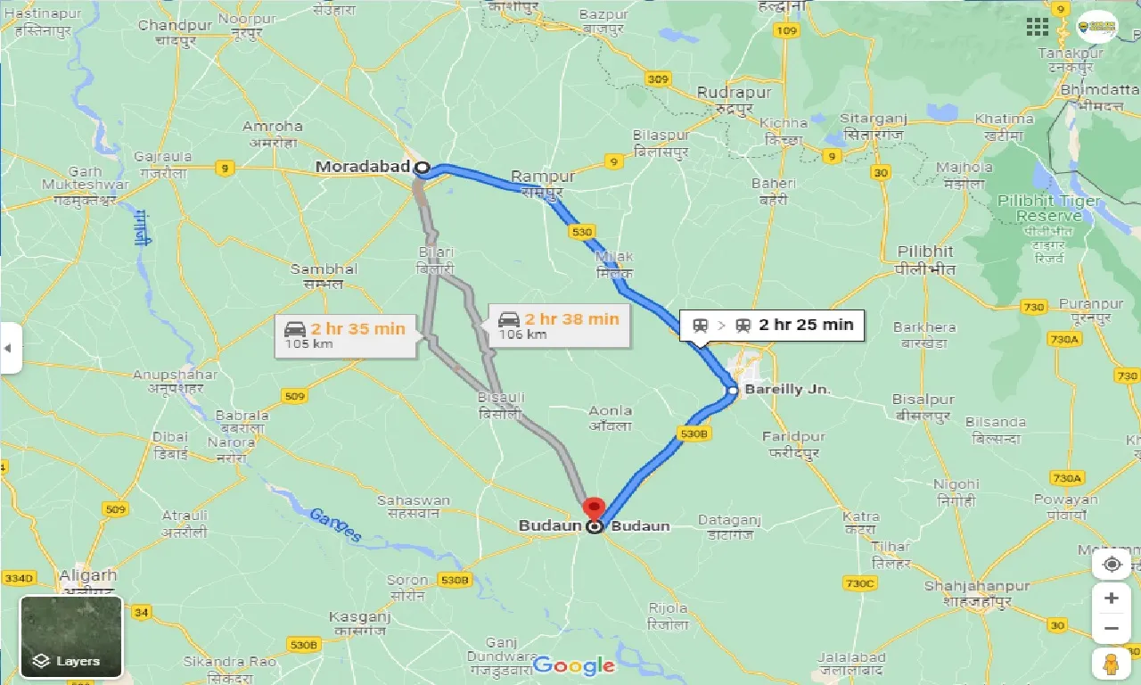 moradabad-to-budaun-one-way