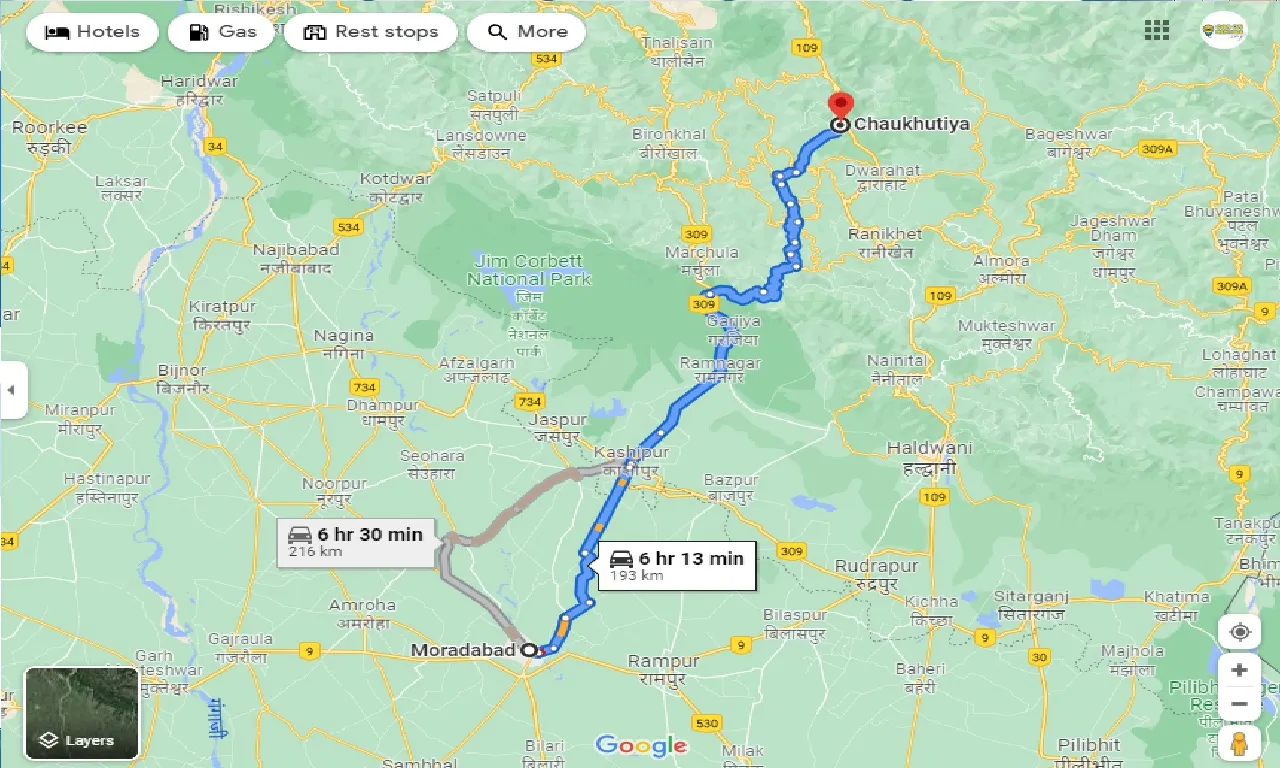 moradabad-to-chaukhutiya-taxi