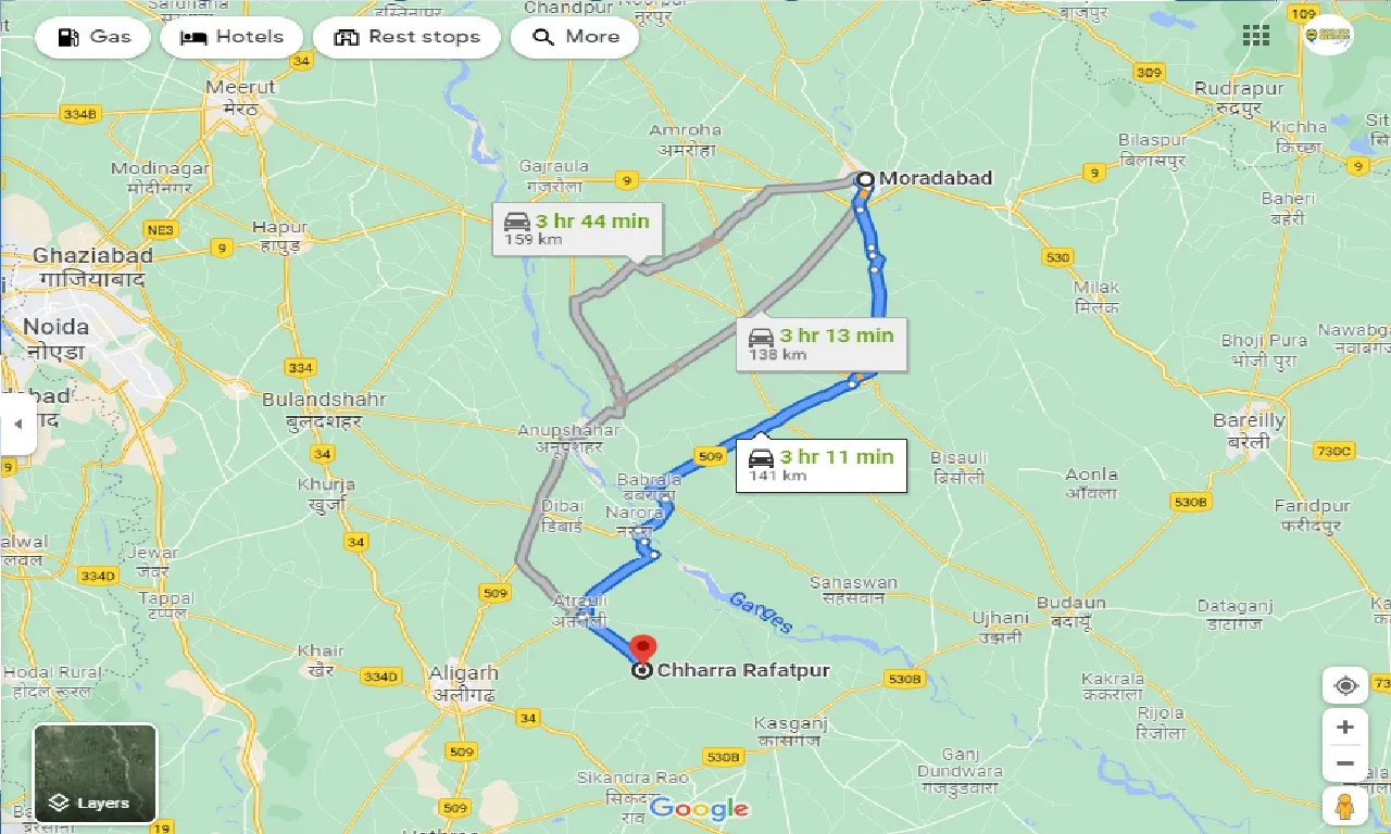 moradabad-to-chharra-rafatpur-one-way