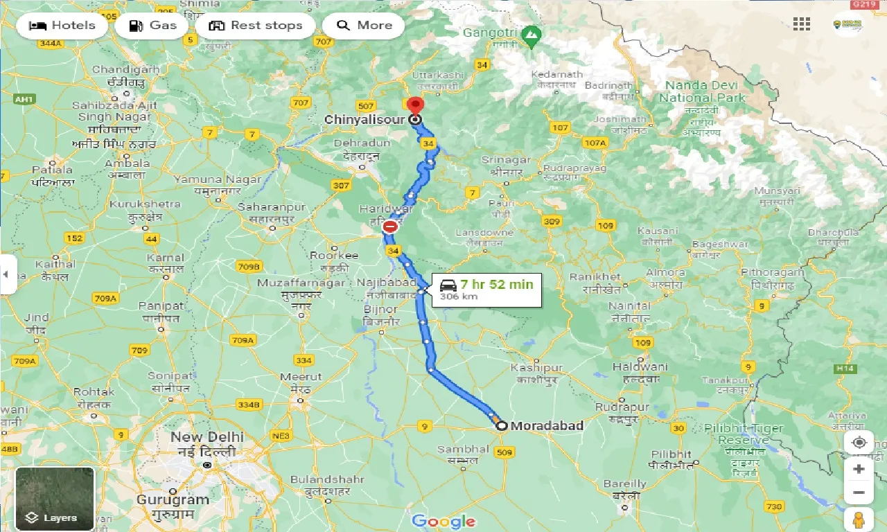 moradabad-to-chinyalisour-taxi