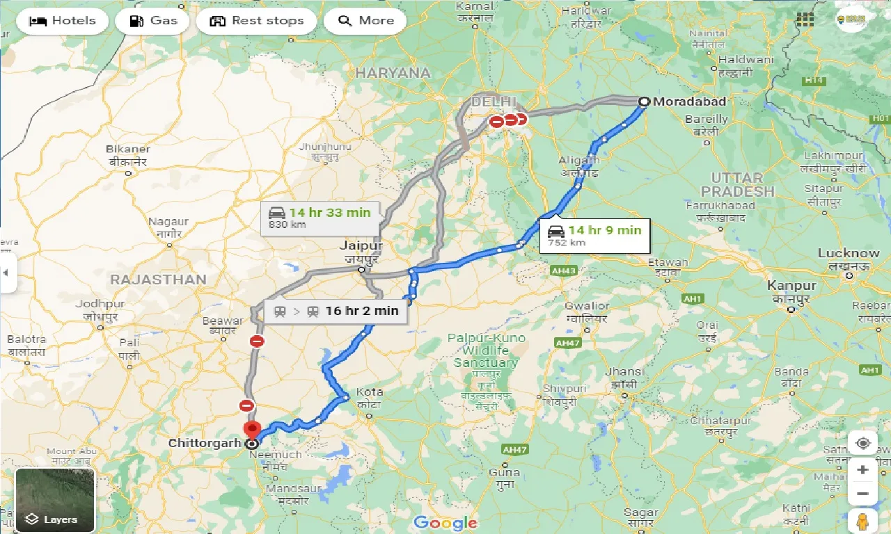 moradabad-to-chittorgarh-taxi