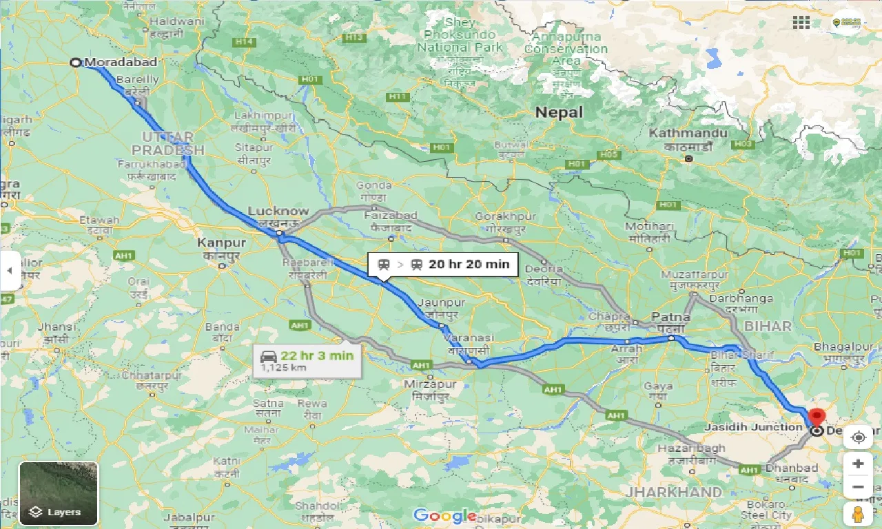moradabad-to-deoghar-taxi