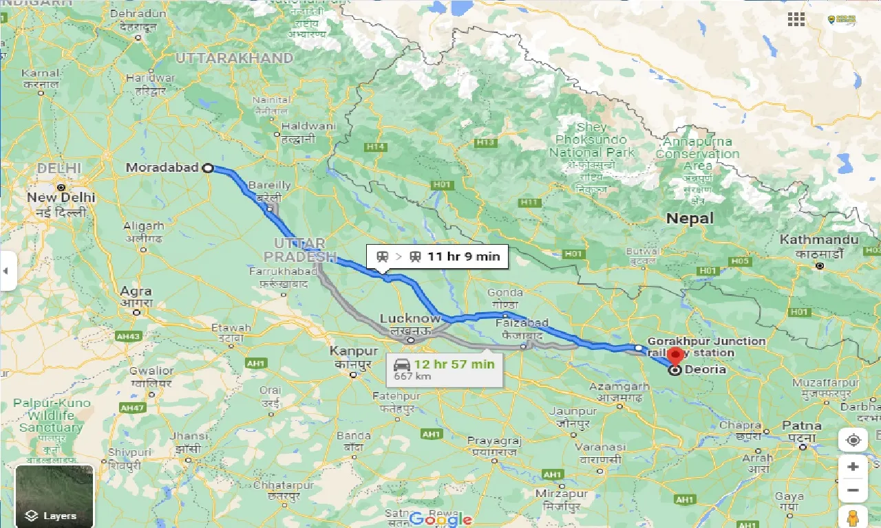 moradabad-to-deoria-one-way
