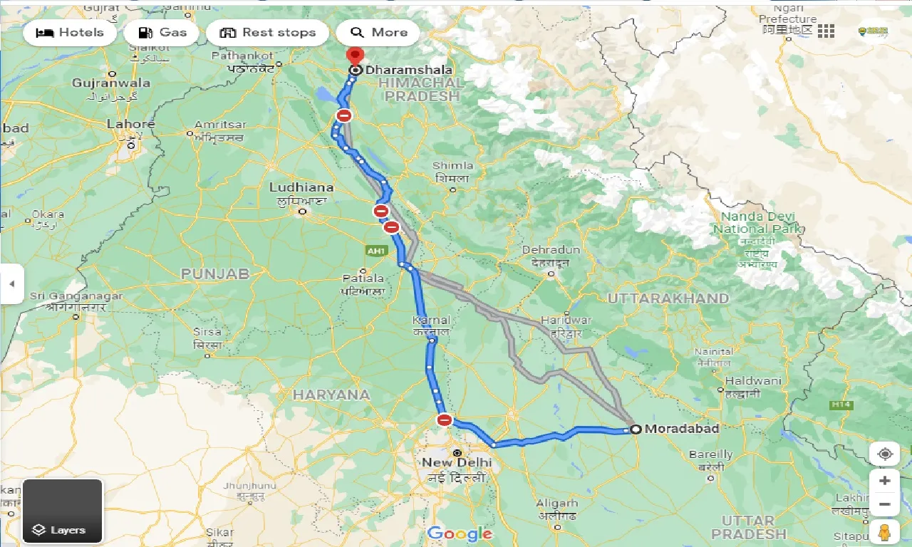 moradabad-to-dharamshala-taxi