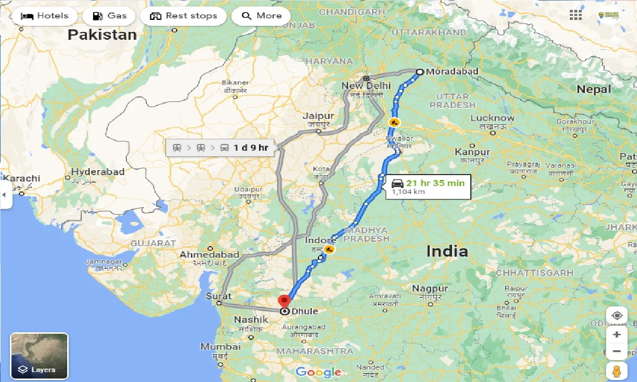moradabad-to-dhule-one-way