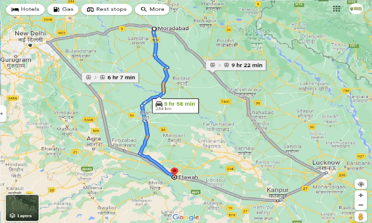 moradabad-to-etawah-taxi