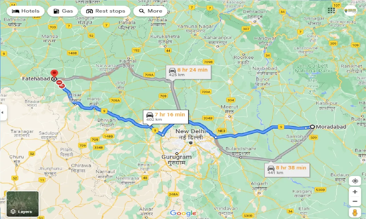 moradabad-to-fatehabad-one-way