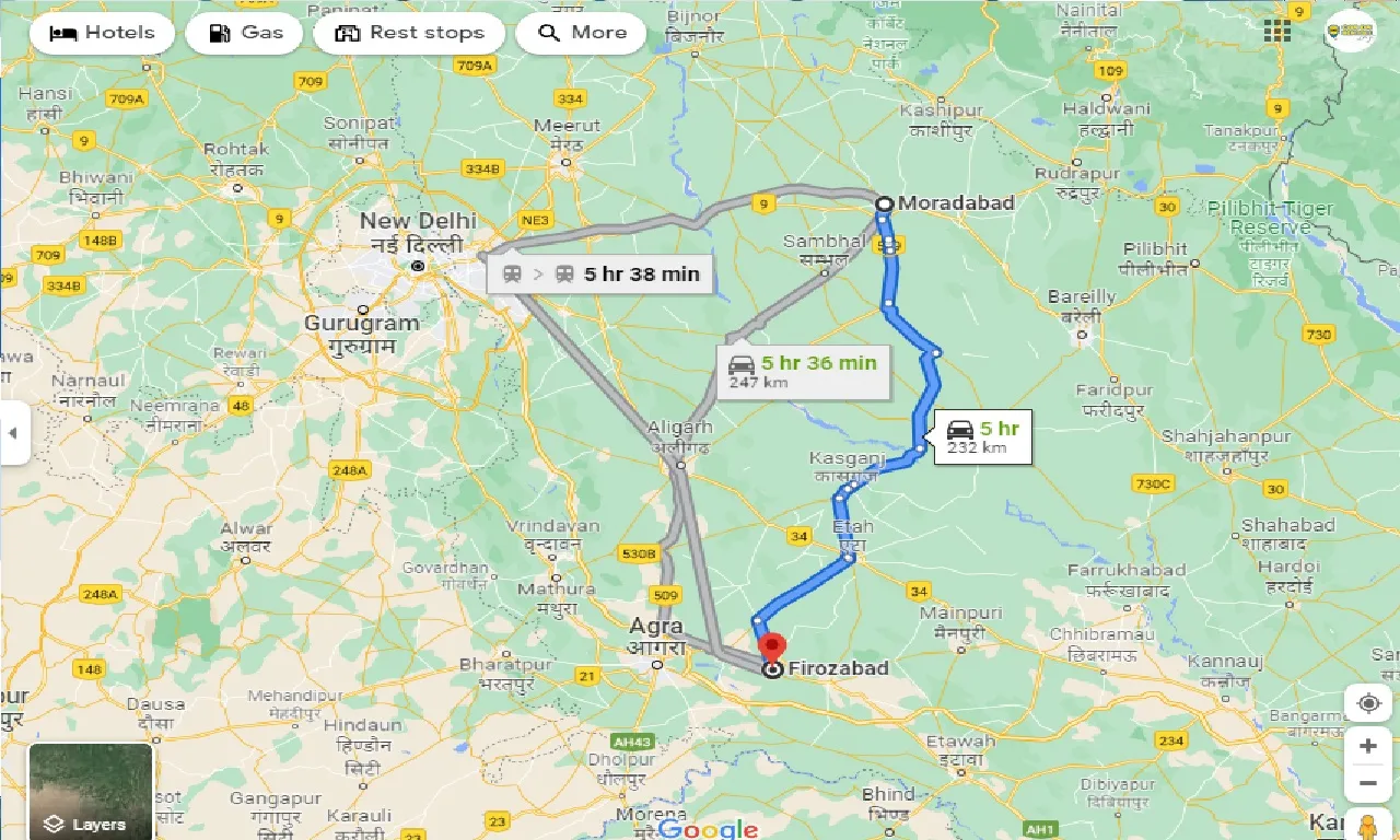 moradabad-to-firozabad-one-way