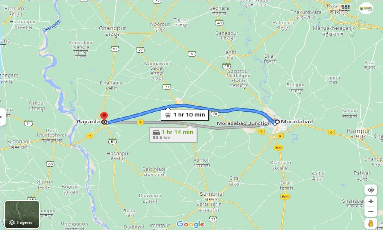 moradabad-to-gajraula-one-way