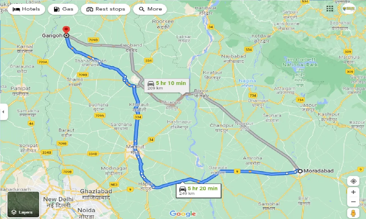 moradabad-to-gangoh-taxi