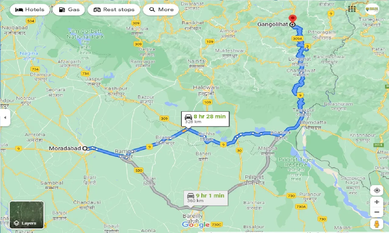 moradabad-to-gangolihat-one-way
