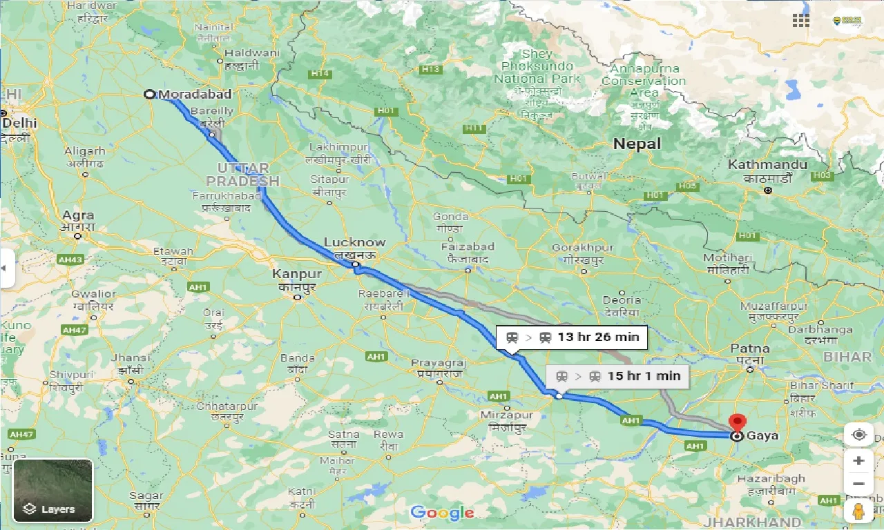 moradabad-to-gaya-taxi