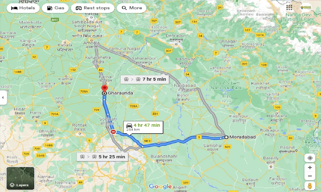 moradabad-to-gharaunda-taxi