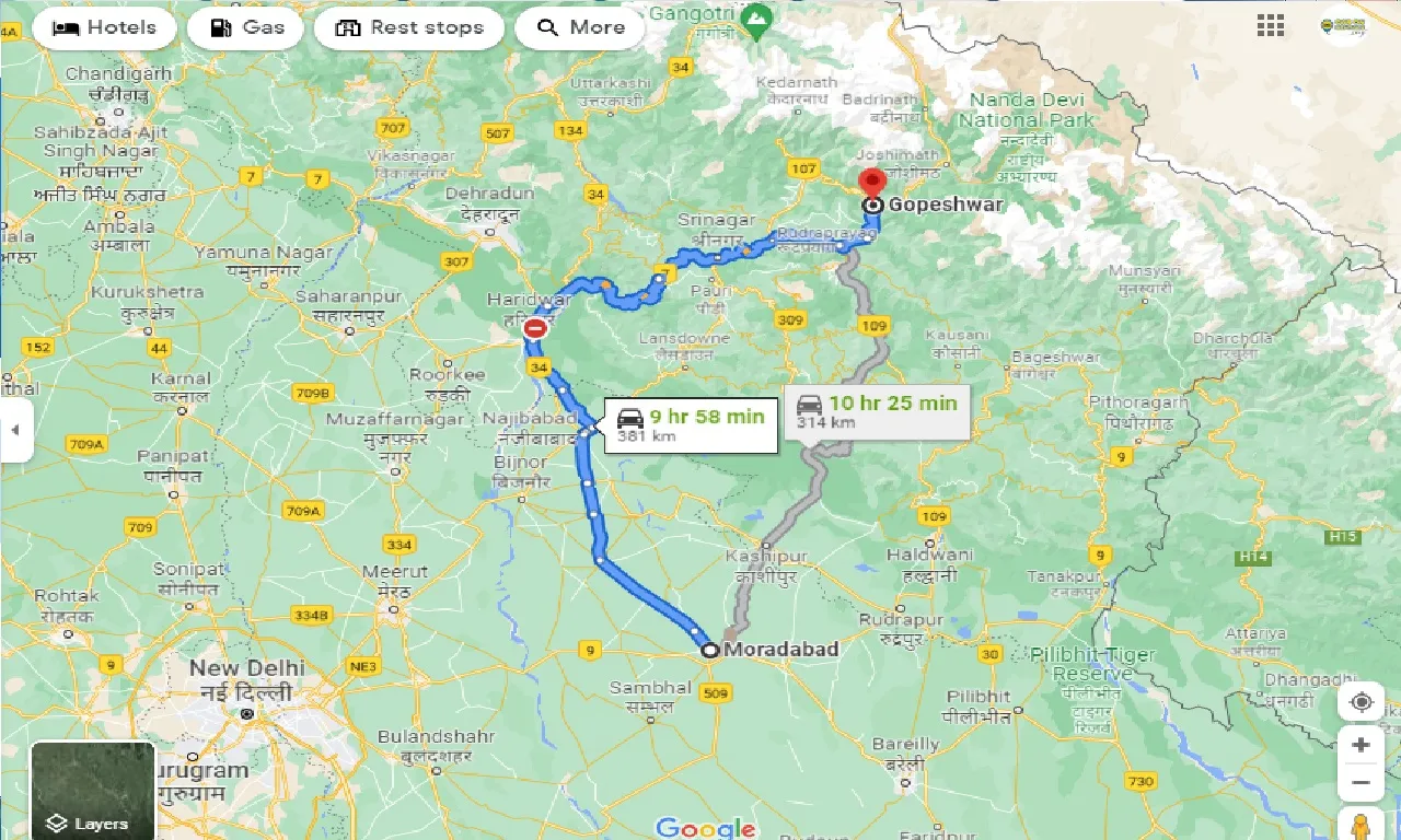 moradabad-to-gopeshwar-taxi