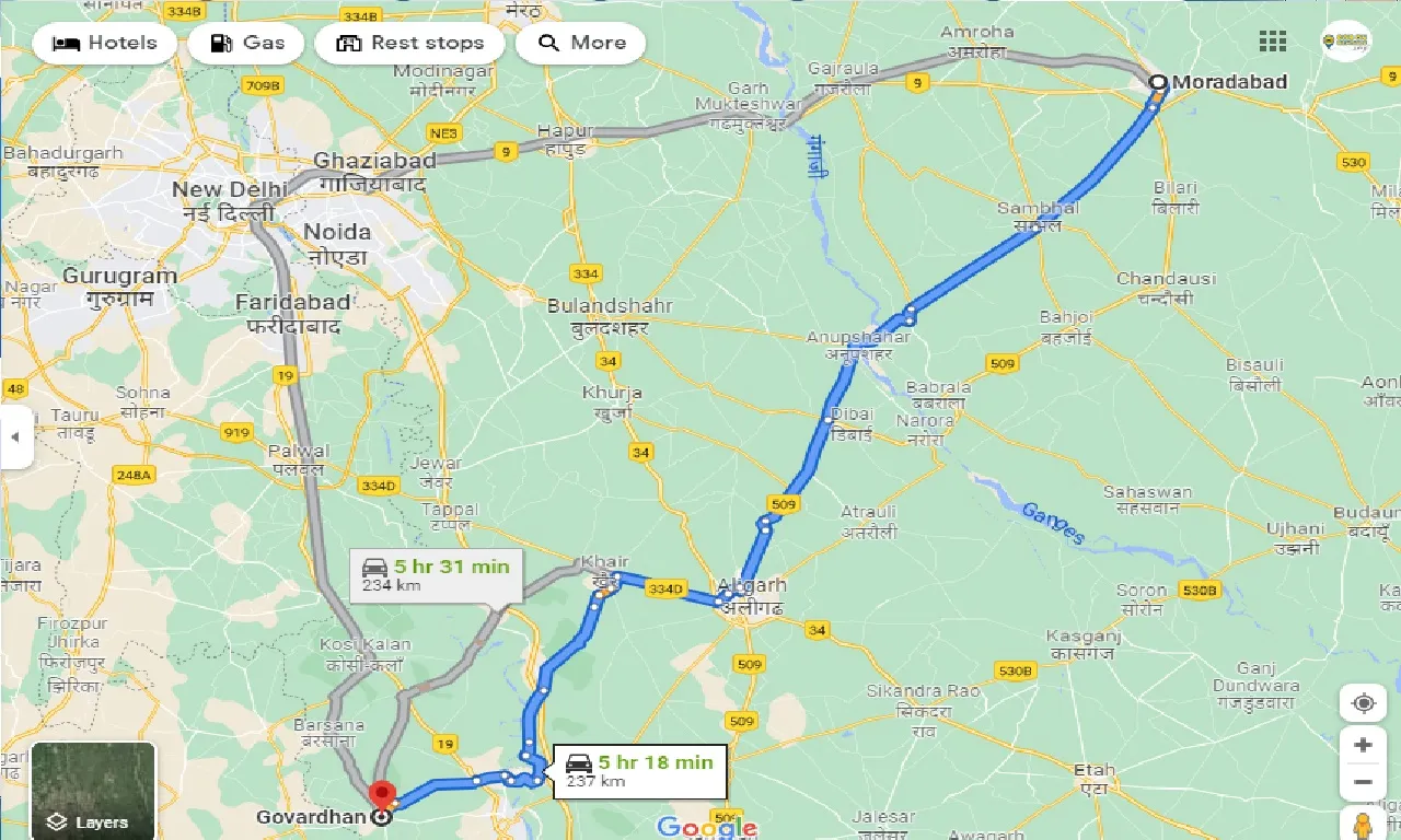 moradabad-to-govardhan-taxi