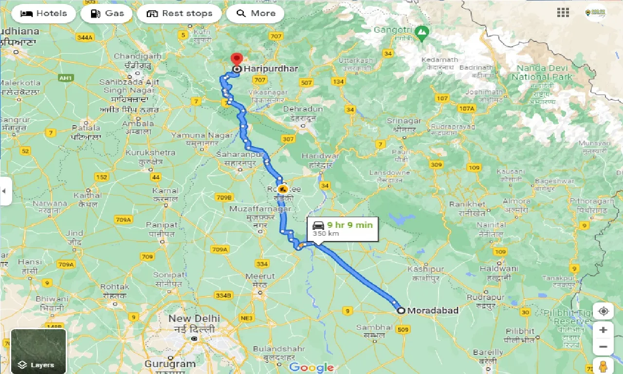 moradabad-to-haripurdhar-one-way