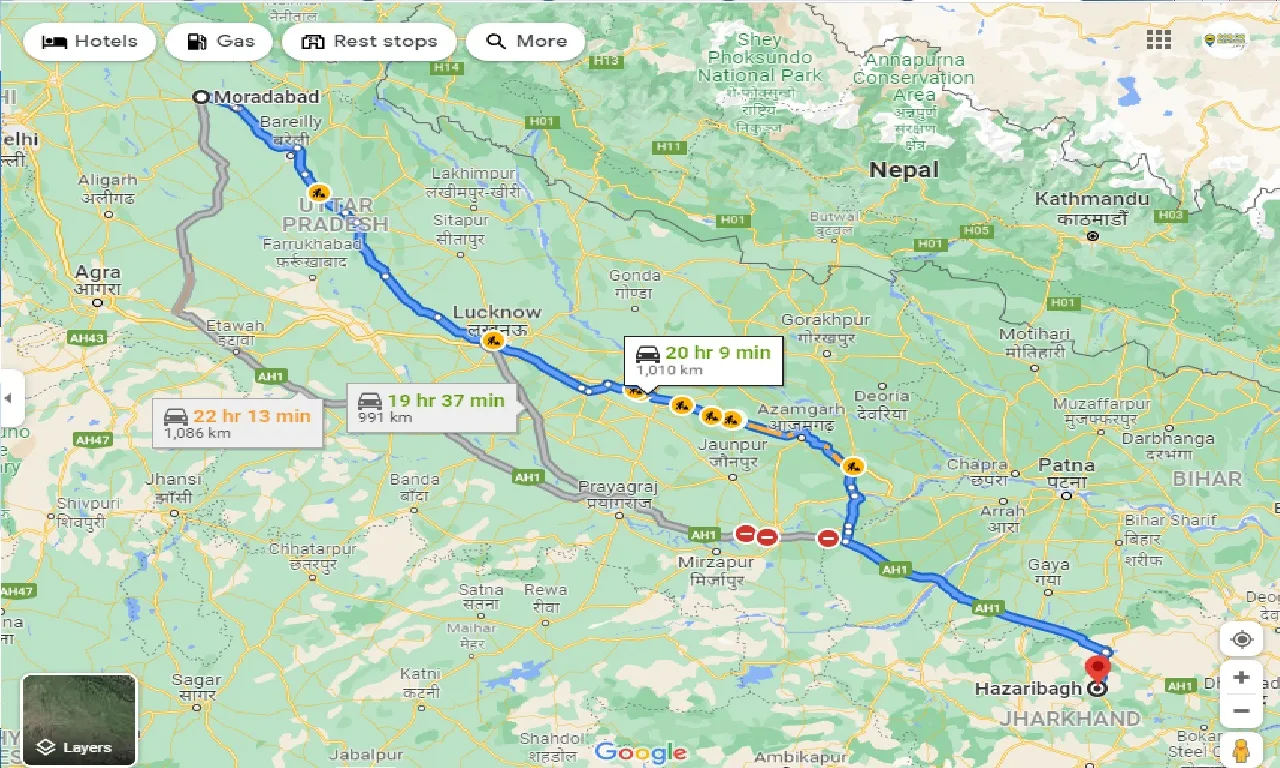 moradabad-to-hazaribagh-taxi