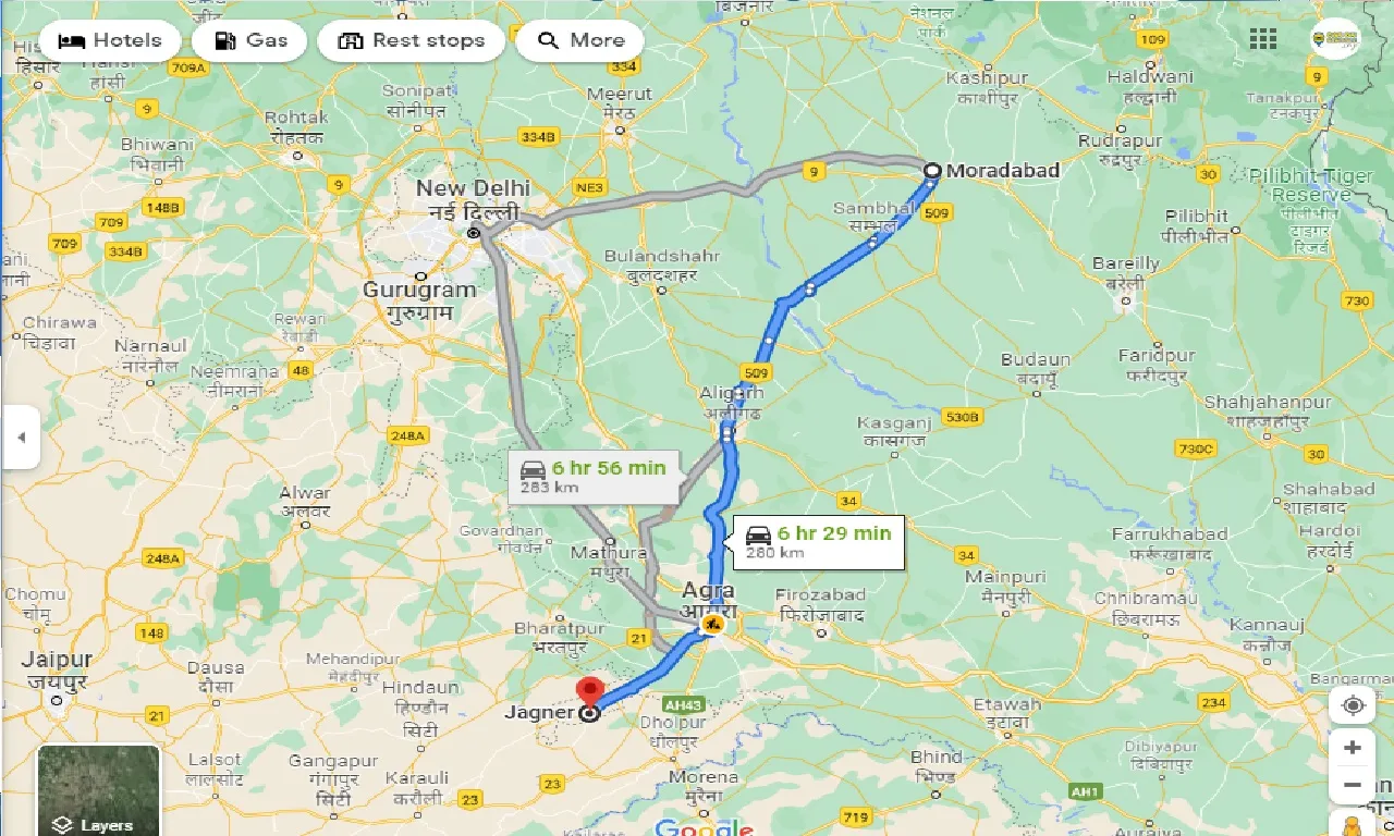 moradabad-to-jagner-taxi