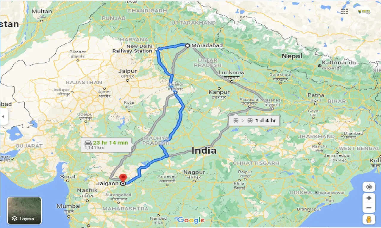 moradabad-to-jalgaon-taxi