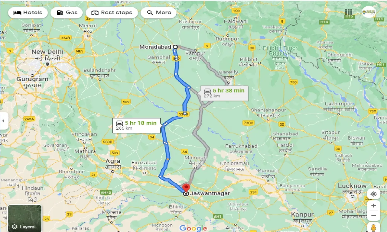 moradabad-to-jaswantnagar-taxi