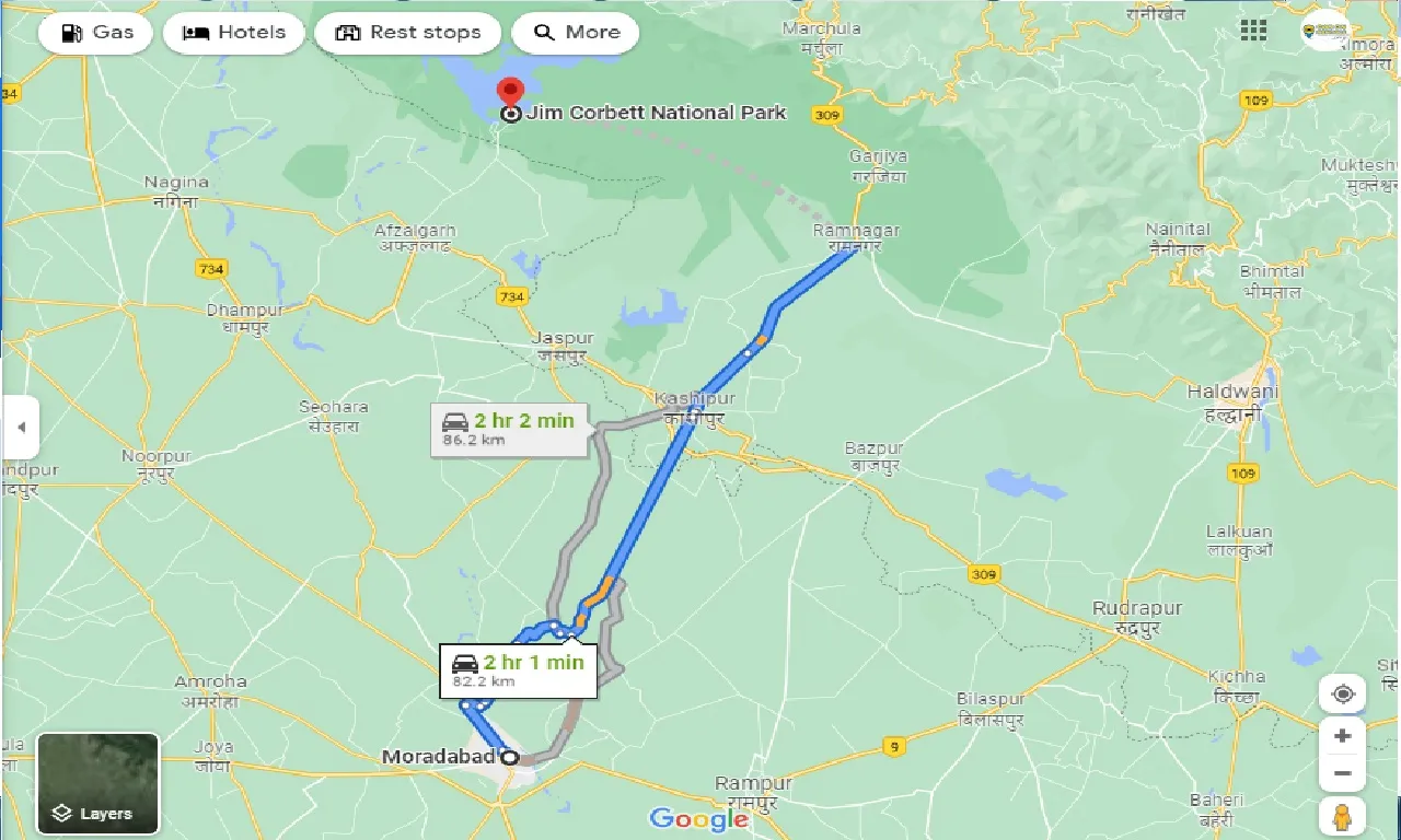 moradabad-to-jim-corbett-national-park-taxi