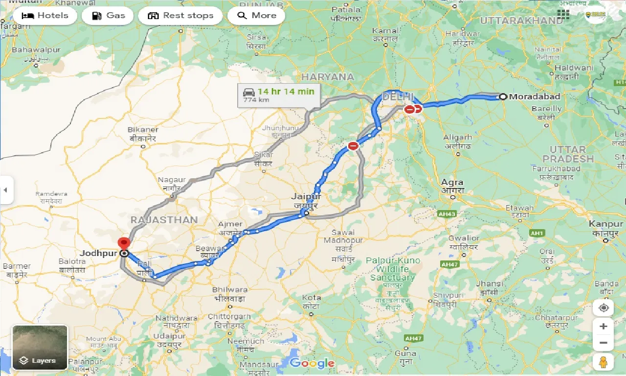 moradabad-to-jodhpur-taxi