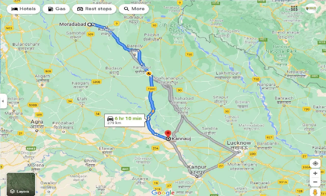 moradabad-to-kannauj-taxi
