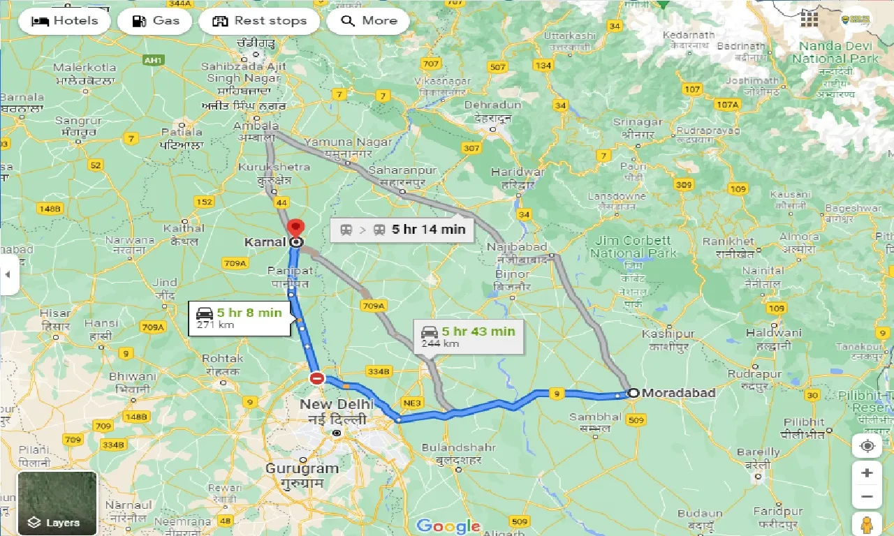 moradabad-to-karnal-taxi