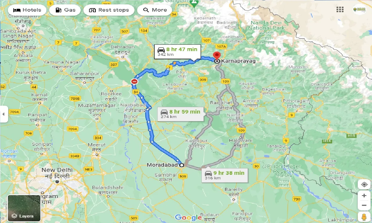 moradabad-to-karnaprayag-taxi