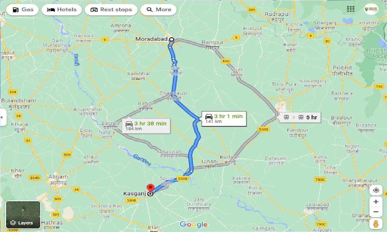 moradabad-to-kasganj-taxi