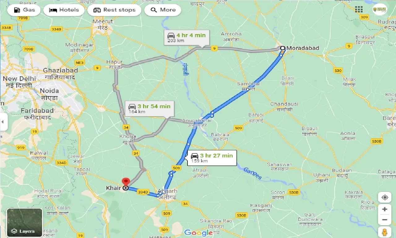 moradabad-to-khair-one-way