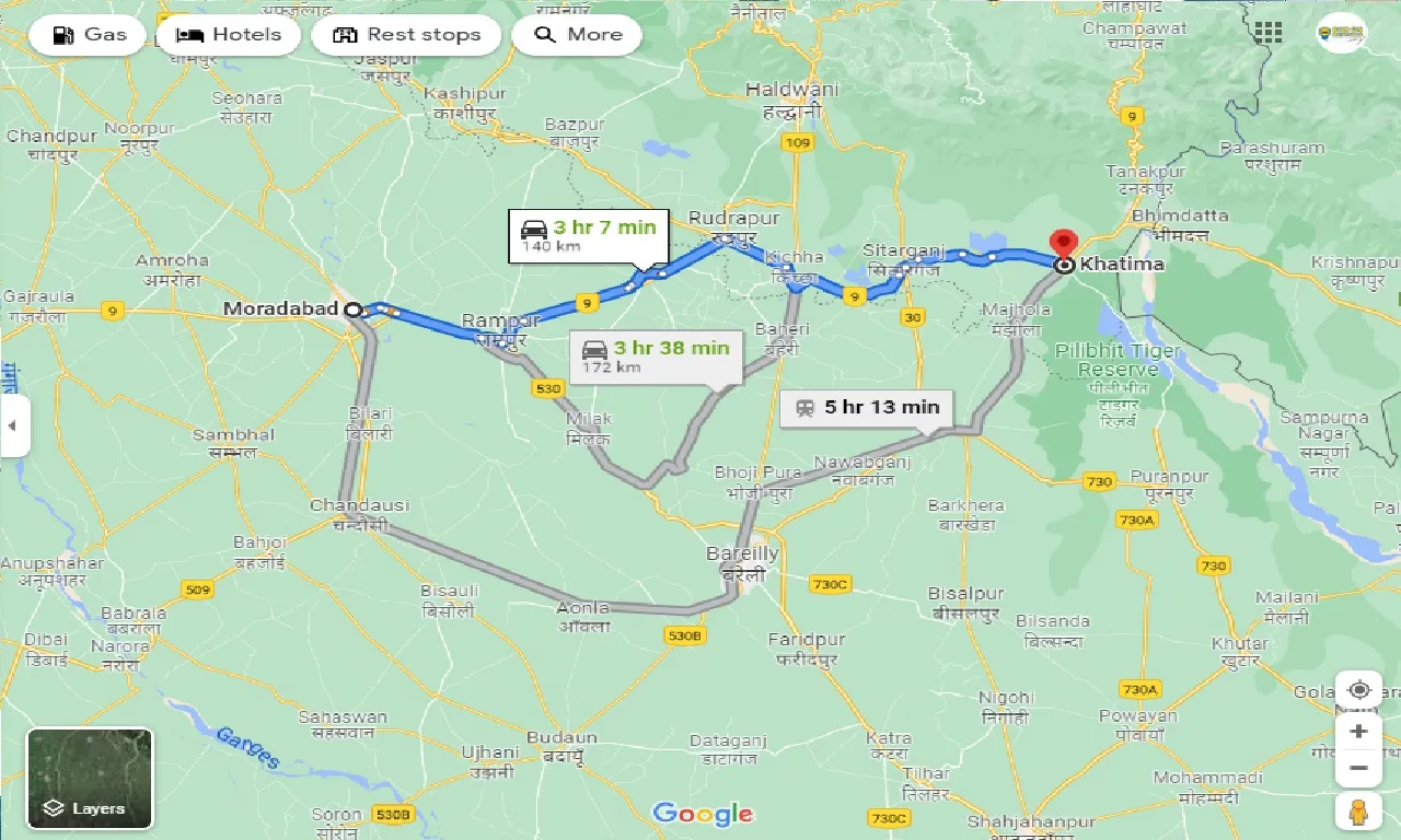 moradabad-to-khatima-one-way