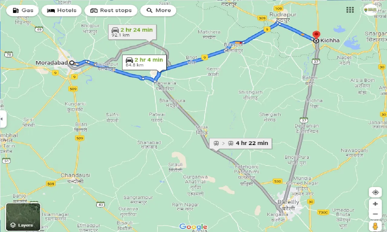 moradabad-to-kichha-one-way