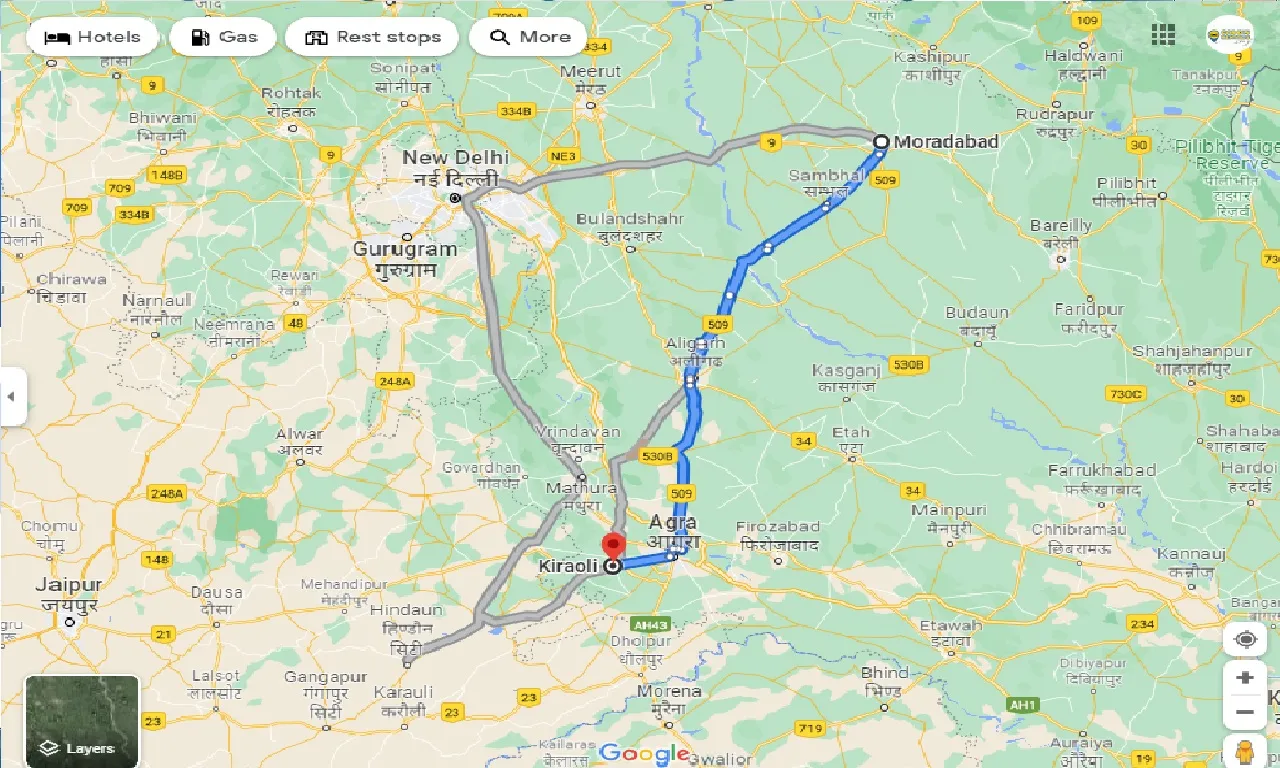 moradabad-to-kiraoli-taxi
