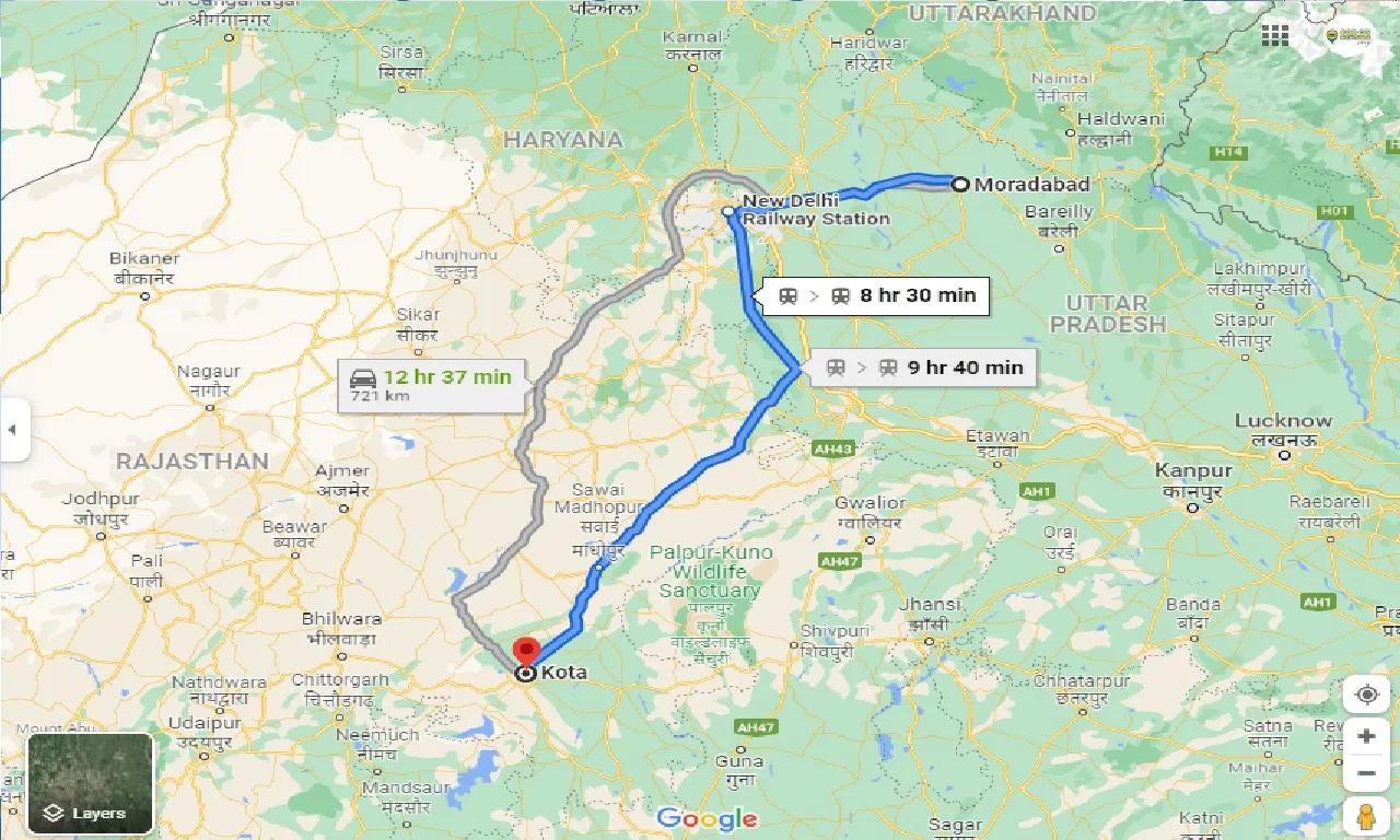 moradabad-to-kota-taxi