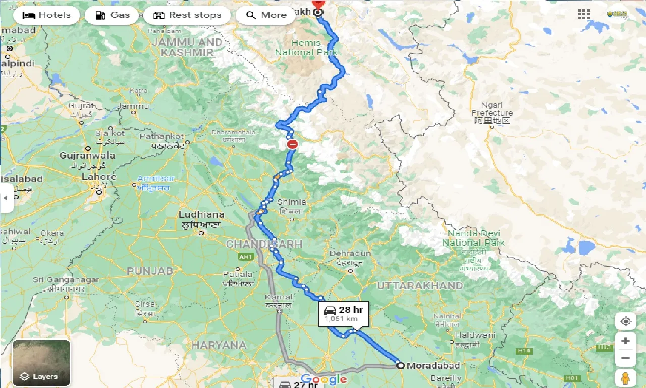 moradabad-to-ladakh-one-way