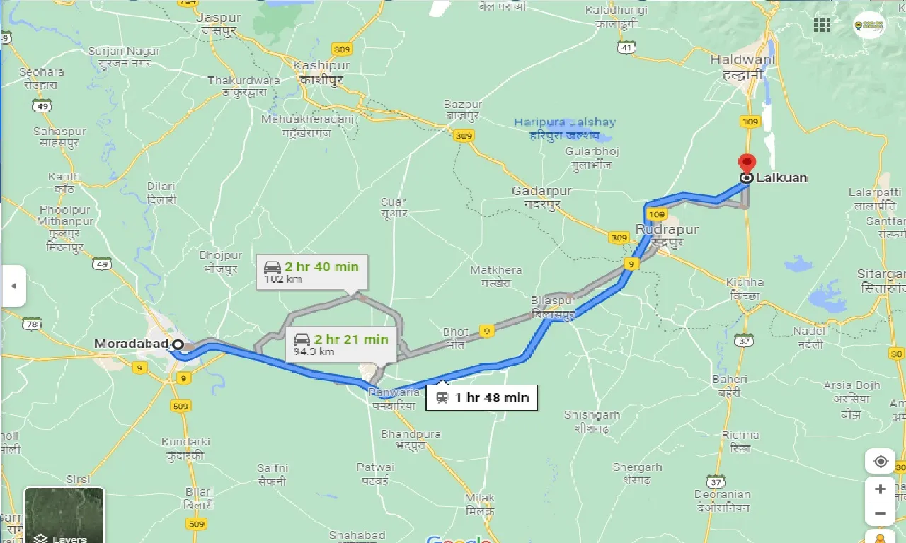 moradabad-to-lalkuan-one-way