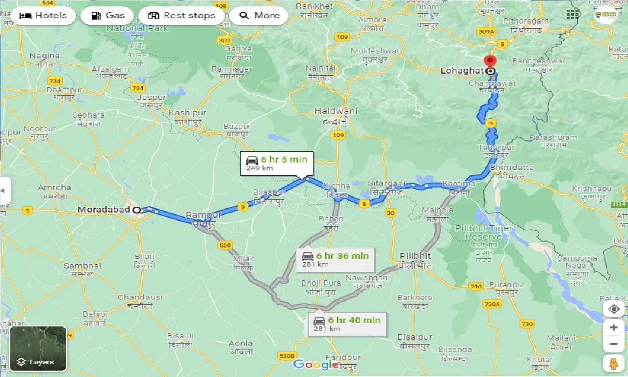 moradabad-to-lohaghat-taxi