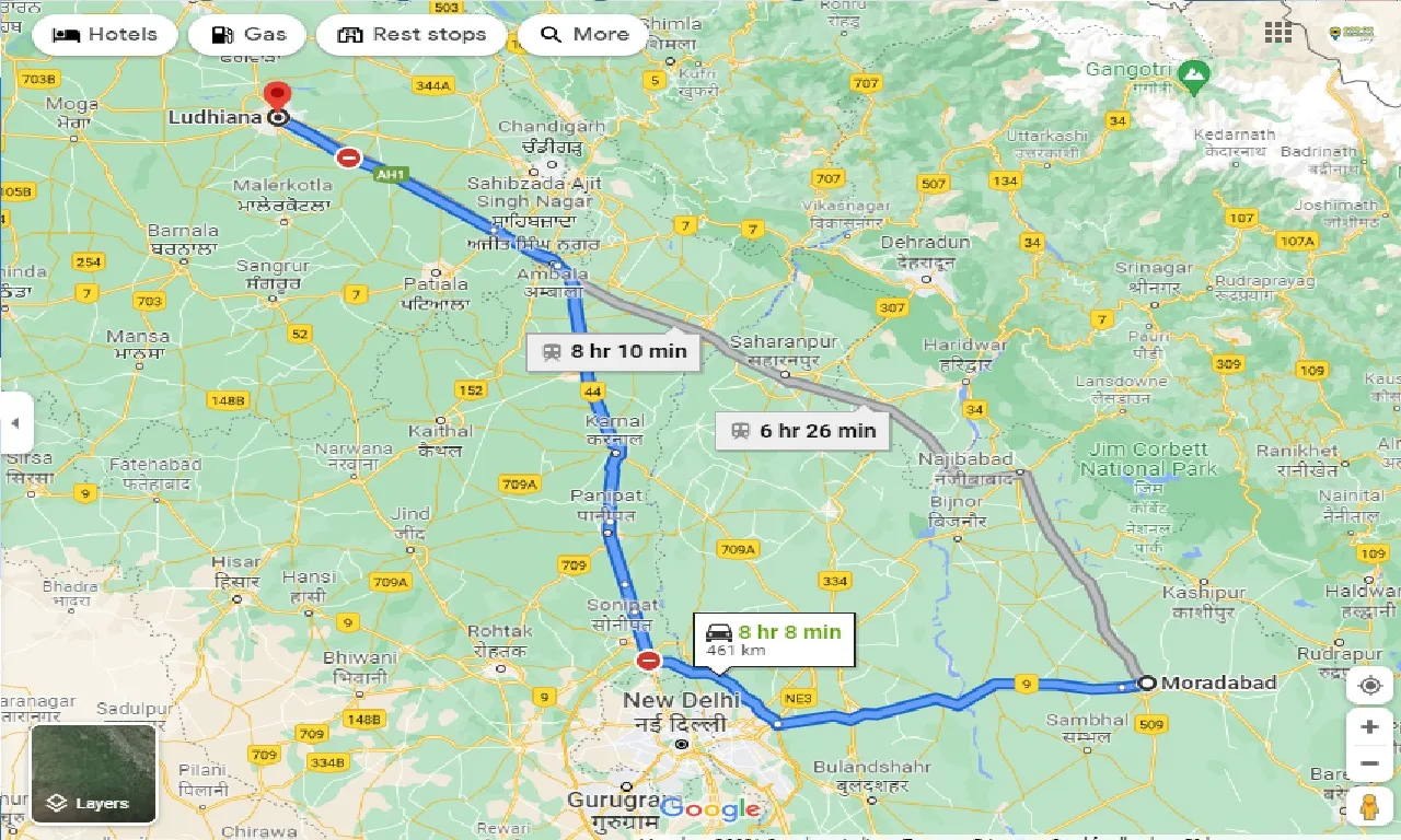 moradabad-to-ludhiana-one-way