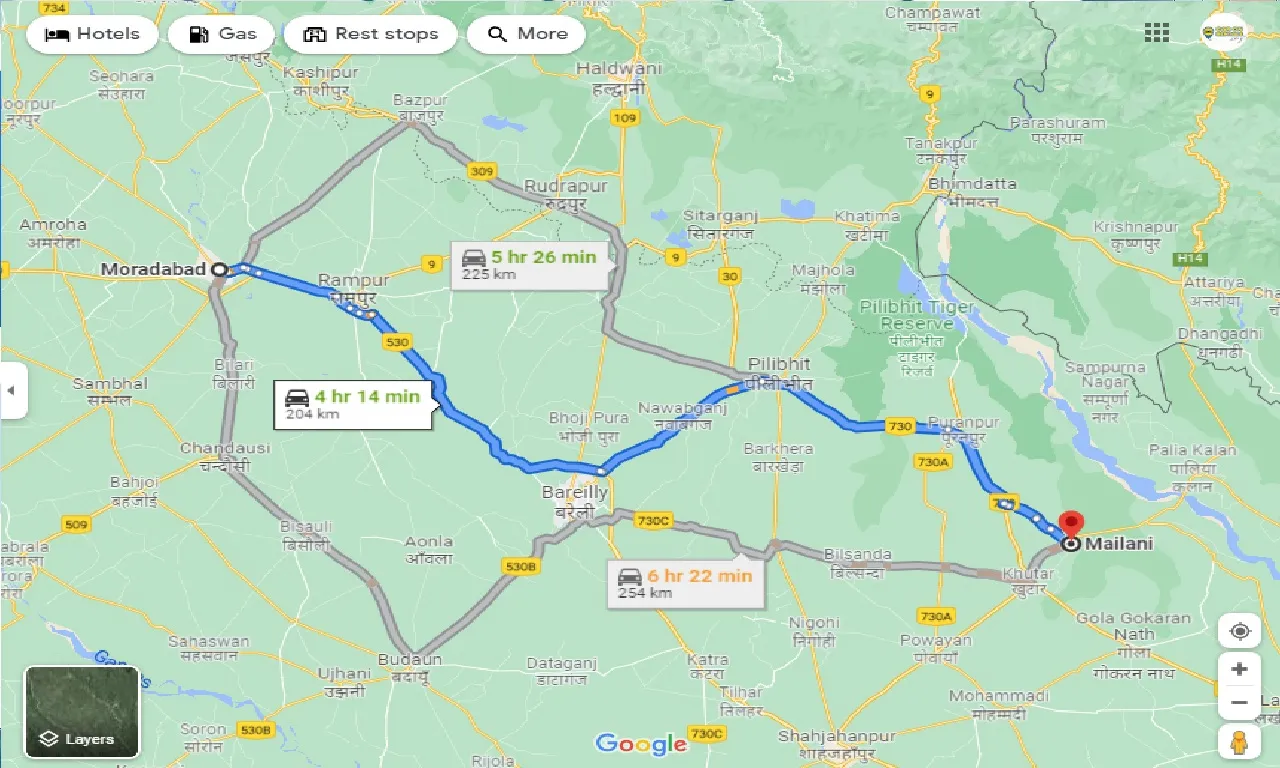 moradabad-to-mailani-taxi