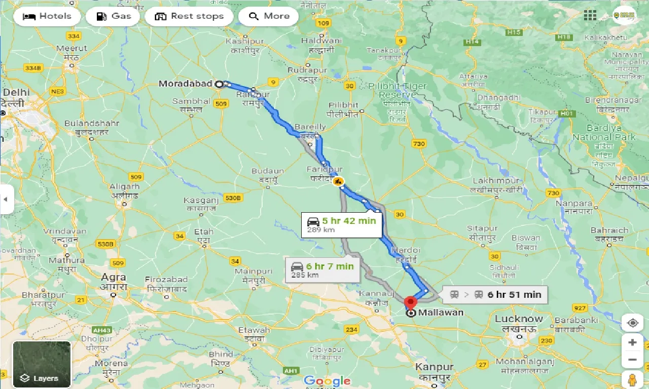 moradabad-to-mallawan-taxi