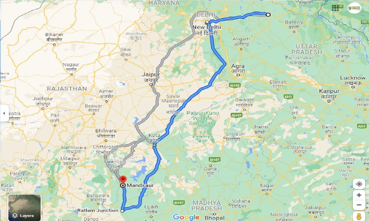 moradabad-to-mandsaur-taxi