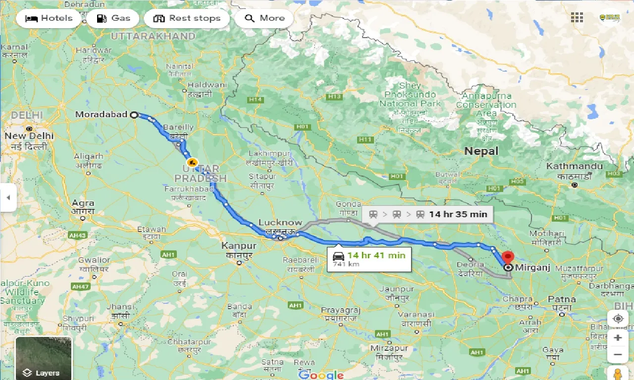 moradabad-to-mirganj-taxi