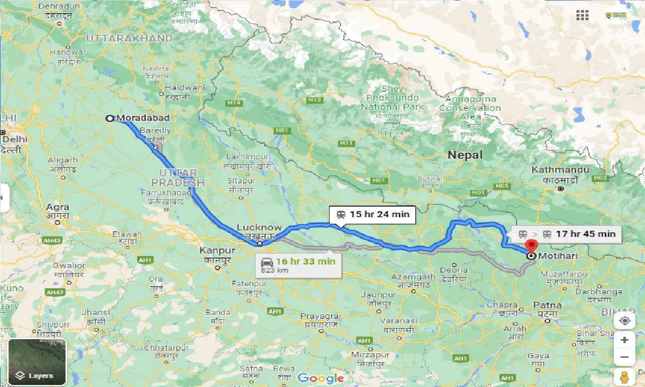 moradabad-to-motihari-taxi