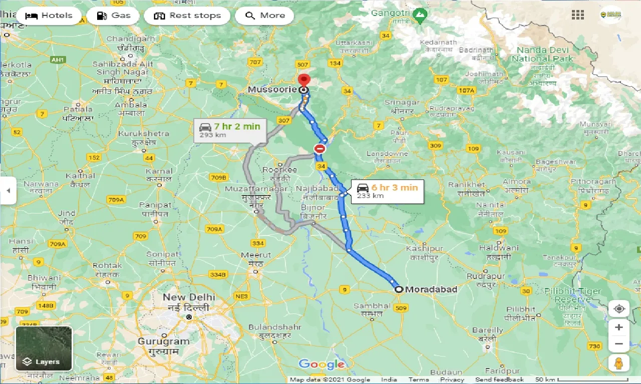 moradabad-to-mussoorie-taxi