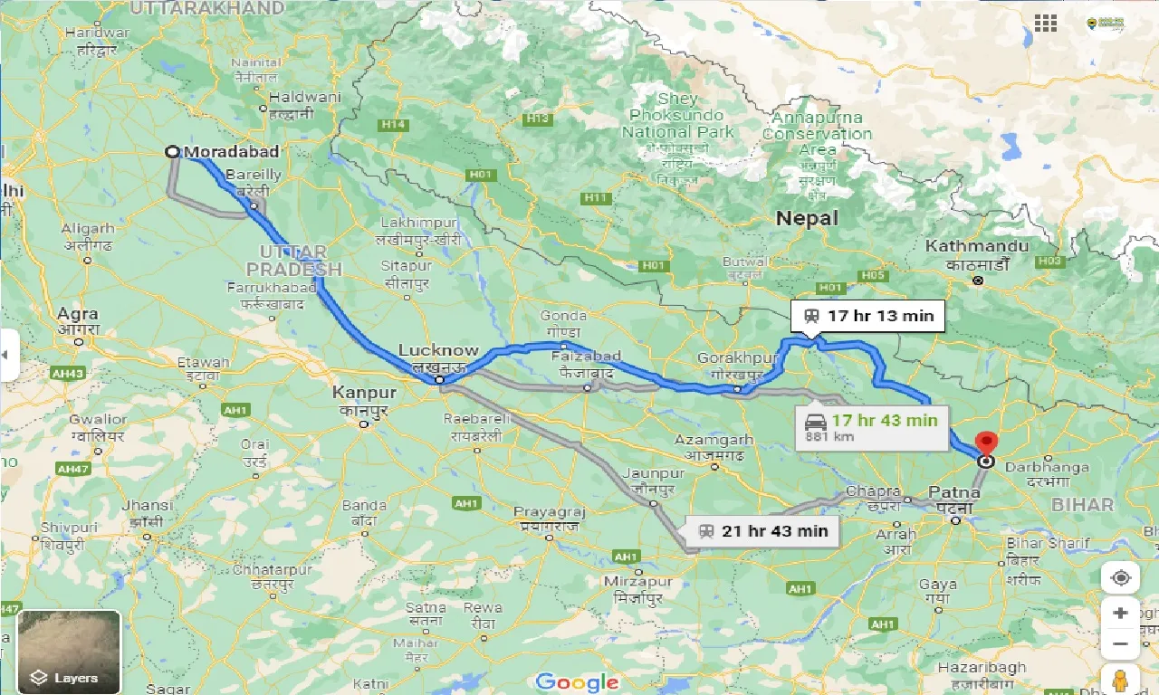 moradabad-to-muzaffarpur-taxi