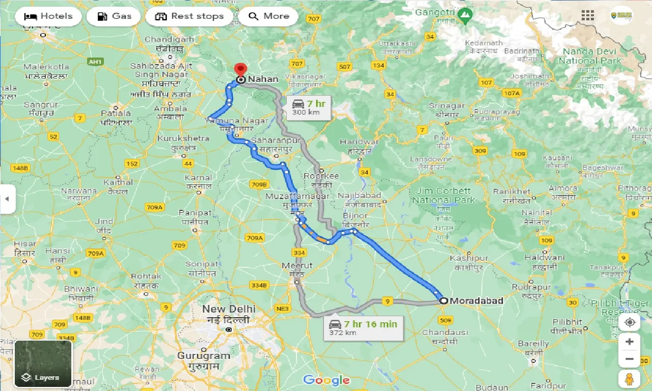 moradabad-to-nahan-taxi